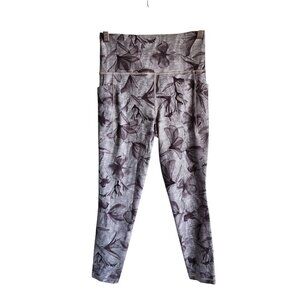 Athleta Pants Small Green Women's Salutation Stash Pockets Flower Print 7/8